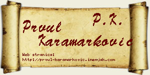 Prvul Karamarković vizit kartica
